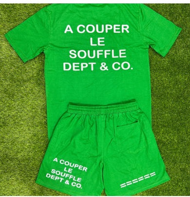 A Couper Le Souffle Department & CO Unisex Green Short Sets