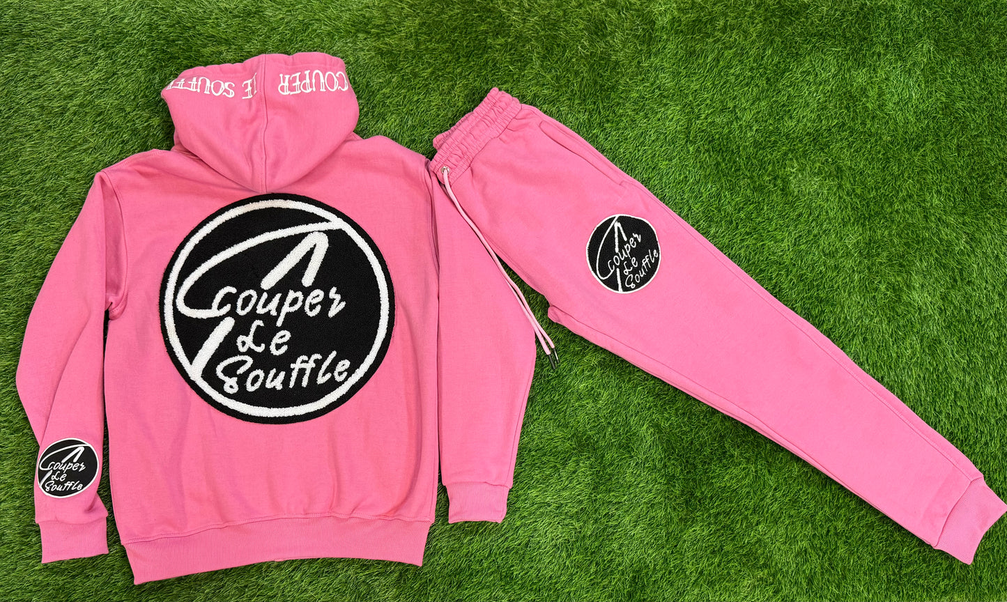 A Couper Le Souffle Unisex Pink SweatSuit Logo