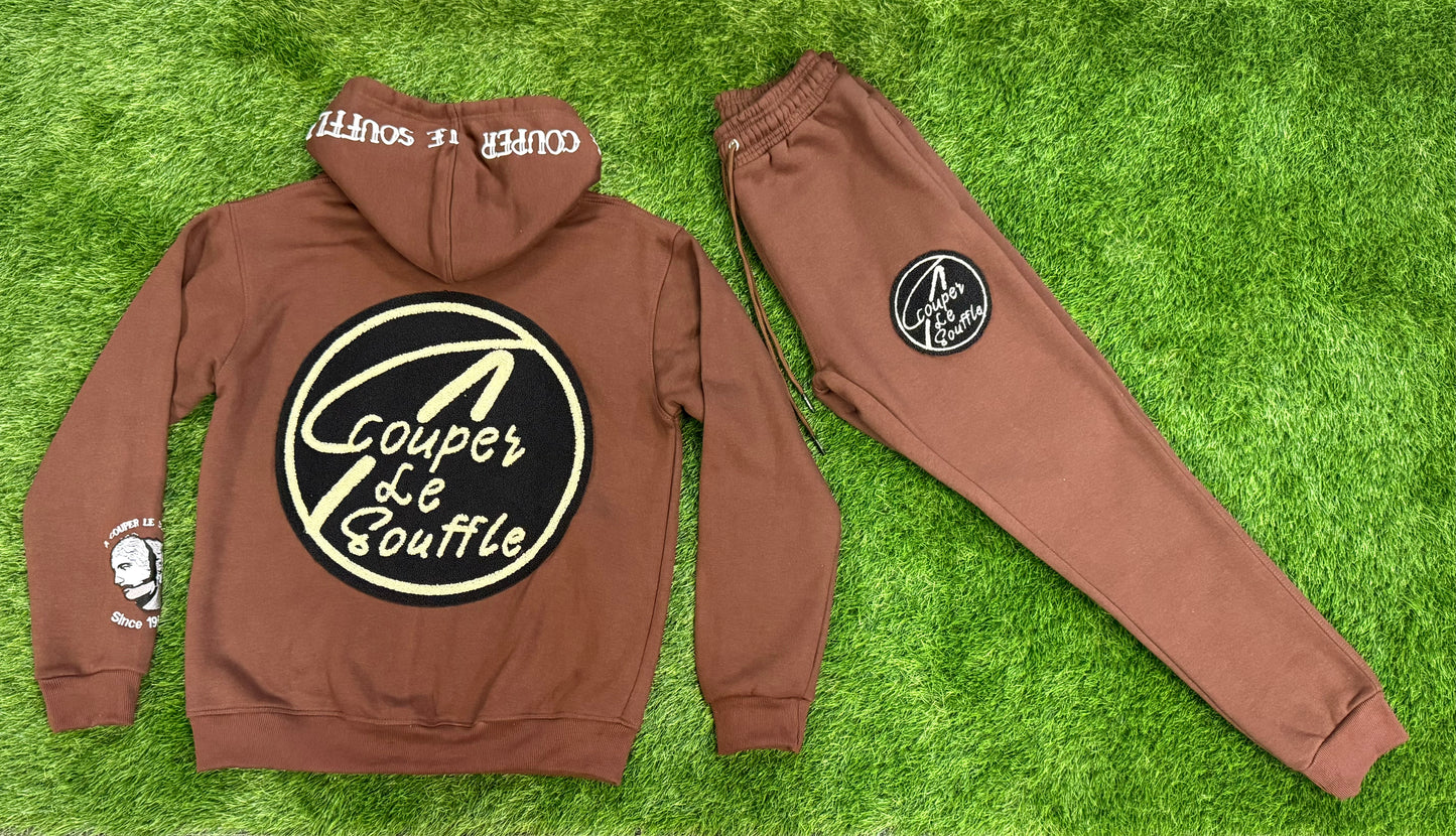 A Couper Le Souffle Unisex Brown SweatSuit Logo