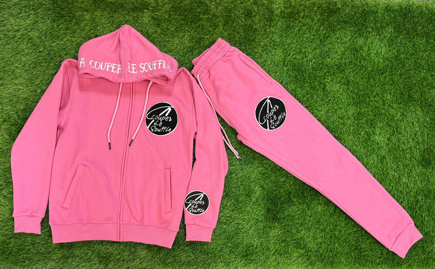 A Couper Le Souffle Unisex Pink SweatSuit Logo