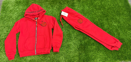 A Couper Le Souffle Red Kids Sweatsuit Sets
