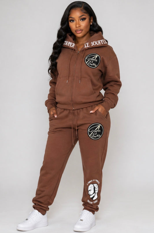 Boss Lady Cocoa Luxe SweatSuits Set