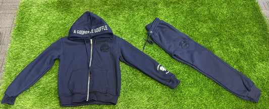 A Couper Le Souffle Dark Blue Kids Sweatsuit Sets