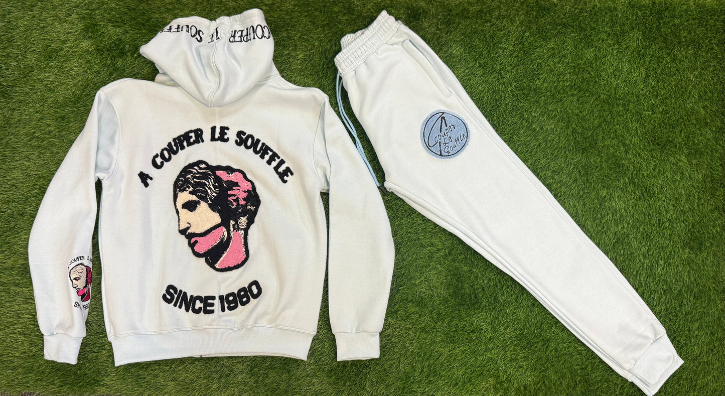 A Couper Le Souffle Unisex Baby Blue SweatSuit Logo